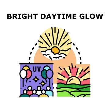 Bright daytime glow vector concept illustration Stock Illustration