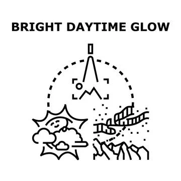 Bright daytime glow vector creating natural phenomena illustration 스톡 일러스트