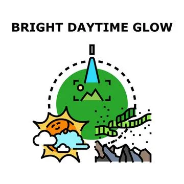 Bright daytime glow vector creating natural phenomena illustration Stock Illustration
