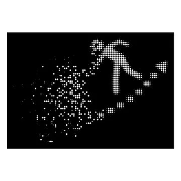 Bright Decomposed Dot Halftone Education Progress Icon Illustrazione stock