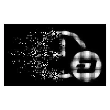 Bright Decomposed Pixelated Halftone Dash Credit Time Icon Stock Illustration