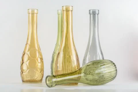 Bright decorative bottles Stock Photos