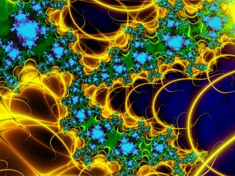 Bright decorative yellow-blue pattern, abstract background, design Stock Illustration