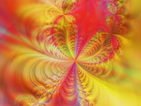 Bright decorative yellow-red pattern, abstract background, design Stock Illustration