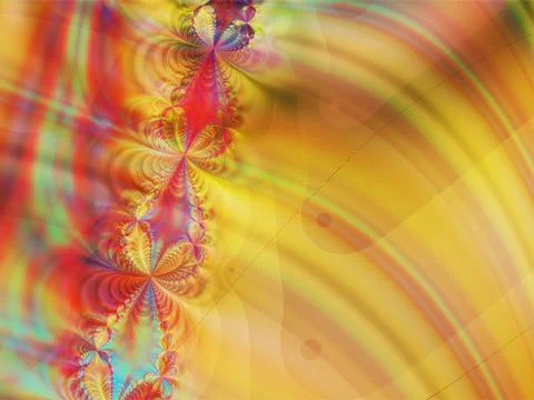 Bright decorative yellow-red pattern, abstract background, design Stock-Illustration