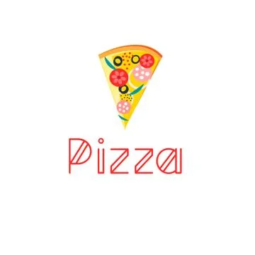 Bright delicious slice of pizza Stock Illustration