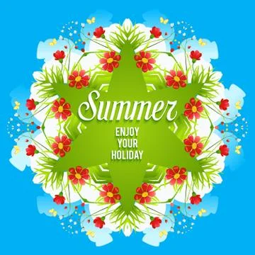 Bright design with flowers Stock Illustration