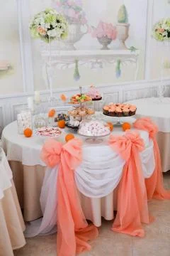Bright dessert table 스톡 사진
