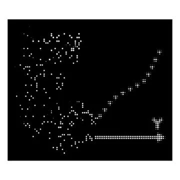 Bright Destructed Dot Halftone Dotted Function Plot Icon Illustrazione stock