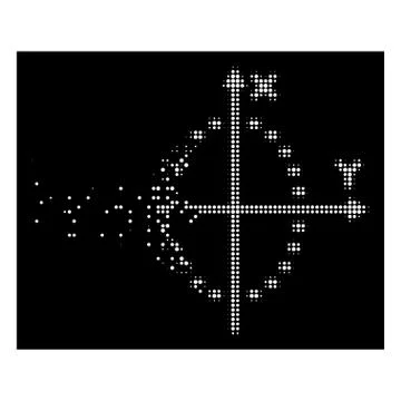 Bright Destructed Dot Halftone Dotted Ellipse Plot Icon Ilustración de archivo