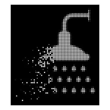 Bright Destructed Dot Halftone Shower Icon 스톡 일러스트