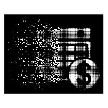 Bright Destructed Dotted Halftone Dollar Calendar Icon Stock Illustration