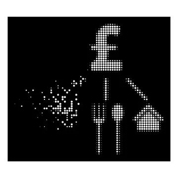 Bright Destructed Dotted Halftone Pound Consumption Pattern Icon Illustrazione stock