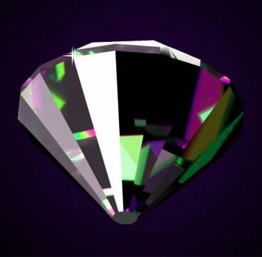 Bright diamond on a dark background. Vector Illustrazione stock