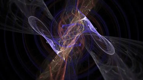 Bright digital 3D render of fractal lines and shapes イラスト素材
