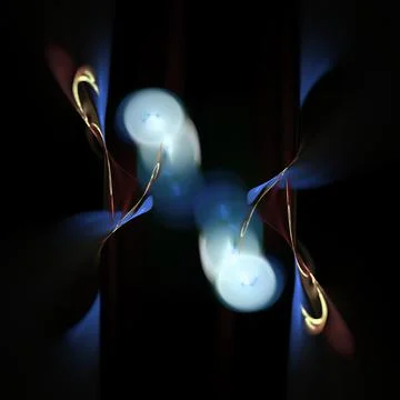 Bright digital 3D render of fractal lines and shapes Stock Illustration