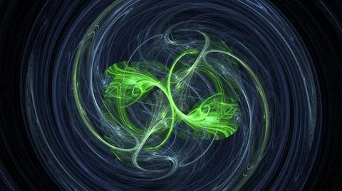 Bright digital 3D render of fractal lines and shapes Stock Illustration