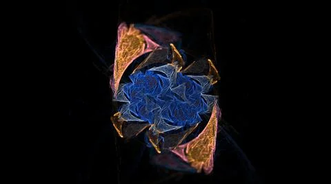 Bright digital 3D render of fractal lines and shapes Stock Illustration