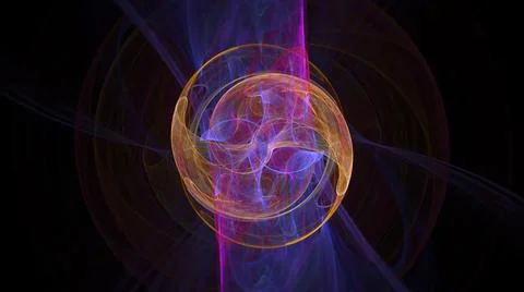 Bright digital 3D render of fractal lines and shapes Stock Illustration