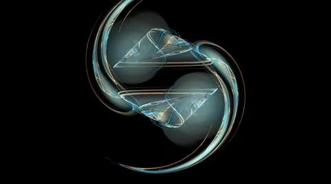 Bright digital 3D render of fractal lines and shapes イラスト素材
