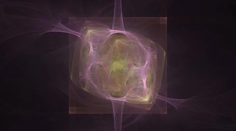 Bright digital 3D render of fractal lines and shapes Stock Illustration