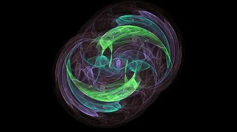 Bright digital 3D render of fractal lines and shapes Stock Illustration