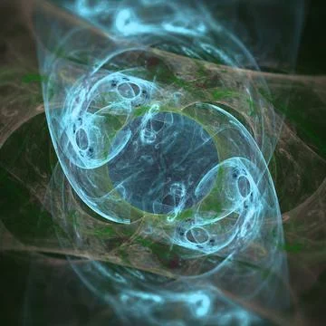Bright digital 3D render of fractal lines and shapes Stock Illustration