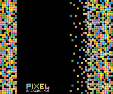 Bright digital background with colorful pixels equalizer. Modern geometric style Stock Illustration