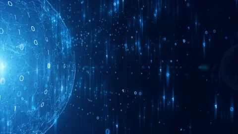 Bright digital globe in cyberspace Stock Footage 103634620