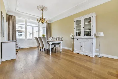 Bright dining room Stock Photos