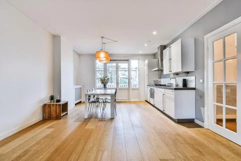 Bright dining room Stock Photos