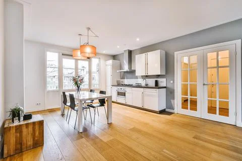 Bright dining room Stock Photos