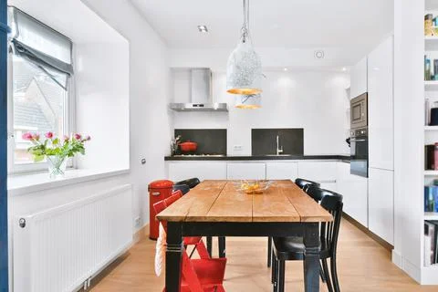Bright dining room Stock Photos