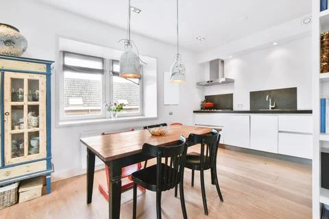 Bright dining room Stock Photos
