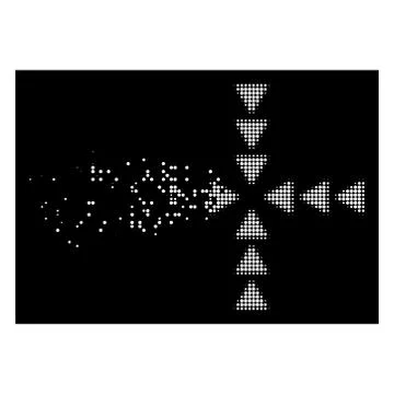 Bright Disappearing Dotted Halftone Inside Direction Icon Stockillustratie