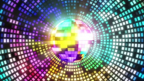 A bright disco ball with multicolored reflections on the wall. Infinitely looped Stock-Footage 196286077