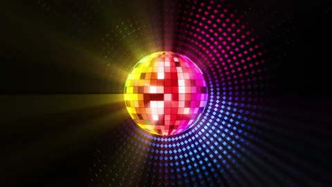 A bright disco ball with shimmering reflections. Infinitely looped animation. Stock-Footage 195936657