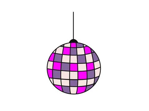 Bright disco ball. Vector illustrations on isolated white background Stock Illustration