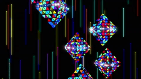Bright Disco Diamonds Stock Footage 60013096