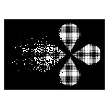 Bright Disintegrating Pixel Halftone Map Pointers Icon 스톡 일러스트