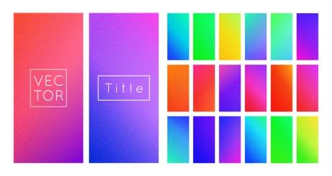 Bright Display Gradient Swatch Palette Collection with Stripes イラスト素材