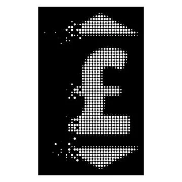 Bright Dissolved Dotted Halftone Pound Up Down Icon Stock Illustration