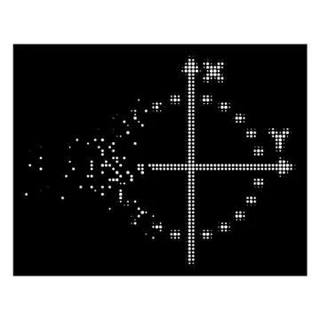 Bright Dissolved Pixel Halftone Dotted Circle Plot Icon Ilustración de archivo