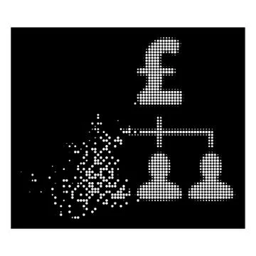 Bright Dissolving Dot Halftone Pound Payment Relations Icon 스톡 일러스트