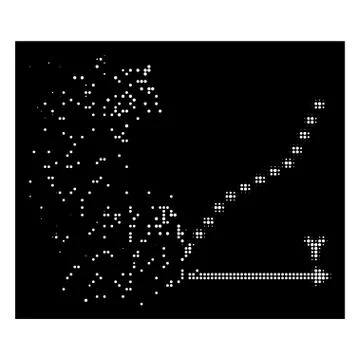 Bright Dissolving Dotted Halftone Dotted Function Plot Icon Stock Illustration