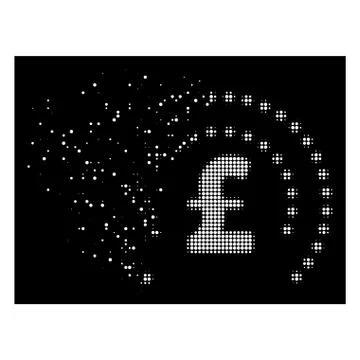 Bright Dissolving Pixel Halftone Pound Sphere Shield Icon イラスト素材