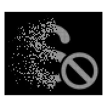Bright Dissolving Pixelated Halftone Forbidden Payment Icon Stock Illustration