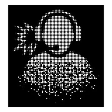 Bright Dissolving Pixelated Halftone Operator Message Icon Ilustración de archivo