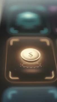 Bright dollar coin control symbolizes AI compute spending, cloud billing Stock Photos