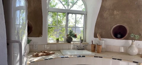 Bright dome home kitchen Stock Footage 128622055